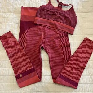 Asics Red and Pink Leggings Set